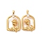 Brass Micro Pave Cubic Zirconia Pendants, Flower, Long-Lasting Plated, Nickel Free, Real 18K Gold Plated, 23x14x5.5mm, Hole: 3x1.5mm