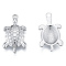 Non-Tarnish 304 Stainless Steel Pendants, Tortoise, Stainless Steel Color, 25x14x3mm, Hole: 1.8mm