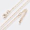 Long-Lasting Plated Brass Link Chain Necklaces, with Lobster Claw Clasp, Nickel Free, Real 18K Gold Plated, 18.3 inch (46.5cm), Link: 2.5~3x3mm