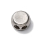 201 Stainless Steel Beads, Flat Round, Stainless Steel Color, 10x6mm, Hole: 1.6mm