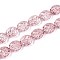 Baking Paint Transparent Glass Beads Strands, Oval & Bee, Pale Violet Red, 15.5x13.5x7.5mm, Hole: 1mm, about 40pcs/strand, 24.80 inch(63cm)