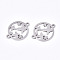 Tarnish Resistant 201 Stainless Steel Links Connectors, Laser Cut, Flat Round with Butterfly, Stainless Steel Color, 16x20.5x1mm, Hole: 1.2mm