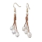 Natural Pearl Dangle Earrings with Waxed Polyester Cords, WhiteSmoke, 61mm