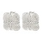 Rack Plating Brass Micro Pave Cubic Zirconia Square Stud Earrings, Long-Lasting Plated, Lead Free & Cadmium Free, Platinum, 18.5x19mm