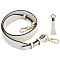 1Pc PU Leather Bag Straps, with Alloy & Iron Swivel Clasp, 1Pc PU Leather Tassel Big Pendant Decoration, Floral White, Bag Straps: 795x42x14mm, Pendant Decoration: 127mm