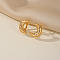 Moon Brass Hoop Earrings, with Rhinestone, Golden, 17x14mm