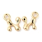 Brass Charms, Real 18K Gold Plated, Letter N, 11x10x2.5mm, hole: 2.5mm