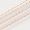 Brass Boston Link Chains, Unwelded, with Spool, Cadmium Free & Lead Free, Rose Gold, 0.9x0.6mm, about 301.83 Feet(92m)/roll