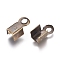 Iron Folding Crimp Ends, Fold Over Crimp Cord Ends, Antique Bronze, 9x4x3.5mm, Hole: 1.8mm, Inner Wide: 3mm, about 200pcs/Bag
