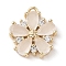 Brass Micro Pave Cubic Zirconia Charms, Cadmium Free & Nickel Free & Lead Free, Real 18K Gold Plated, Flower, WhiteSmoke, 13x11.5x3mm, Hole: 1mm