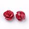 Dyed Synthetic Coral Beads, Flower, Half Drilled, Dark Red, 10x10x8.5mm, Hole: 1.5mm