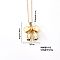 Fashionable and Elegant Butterfly Brass Pendant Necklaces, with Cable Chain for Women Girl, Golden, 15.75 inch(40cm)+5cm