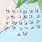 520Pcs 26 Style Craft Acrylic Horizontal Hole Letter Beads, Flat Round, Letter A~Z, 7x3.5~4mm, Hole: 1.5mm, 20pcs/style