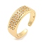 Clear Cubic Zirconia Open Cuff Ring, Brass Finger Rings for Women, Cadmium Free & Lead Free, Real 16K Gold Plated, 7mm