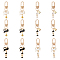 6 Sets 3 Style Cat & Fishbone Alloy Enamel Charms Pendants Decoration, with Bell and Swivel Clasps, Mixed Color, 72mm, 2 set/style