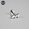 G23 Titanium Micro Pave Cubic Zirconia Cartilage Earrings, Internally Threaded Labrets Stud, Tragus Stud, Flat Back Earring, Rhombus, Stainless Steel Color, 8mm, Pin: 1.2mm