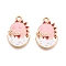 Alloy Enamel Pendants, Cadmium Free & Lead Free, Dinosaur Shape, Light Gold, Pink, 20.5x13.5x2.5mm, Hole: 1.8mm