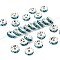 Brass Grade A Rhinestone Spacer Beads, Silver Color Plated, Nickel Free, Rondelle, Aquamarine, 8x3.8mm, Hole: 1.5mm