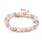 Bracelet Sets, Natural Pearl Beaded Stretch Bracelets & Brass Cable Chains Bracelets, Packing Box, Misty Rose, 2 inch(5cm), 7-7/8 inch(20cm), 1.5mm, 2pcs/set