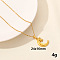 Stainless Steel Crescent Moon with Star Pendant Punk Hip-hop Necklaces Jewelry Accessories, Golden, 15.75 inch(40cm)
