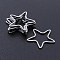 Non-Tarnish 201 Stainless Steel Linking Rings, Laser Cut, Star, Stainless Steel Color, 20x20x1mm, Inner Size: 16x17mm
