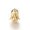 Brass Micro Pave Cubic Zirconia Beads, Cadmium Free & Lead Free, Skull, Golden, 12x10x11.5mm, Hole: 2mm