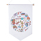 Polyester Outdoor Camping Hanging Flag, for Summer Camping Decoration Supplies, with Wood Bar, Mixed Shapes, 465x303x1mm