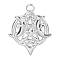 Anti-Tarnish 304 Stainless Steel Pendants, Moon & Star Charm, Stainless Steel Color, 25x20mm