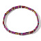 Vintage Ethnic Style Glass Seed Beads Stretch Bracelets for Women, Rectangle, Mixed Color, Inner Diameter: 6-1/4 inch(16cm)~6-1/2 inch(16.5cm)