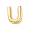 Rack Plating Brass Pendants, Balloon Letter Charm, for Personalized Name Necklaces Making, Long-Lasting Plated, Lead Free & Cadmium Free, Real 18K Gold Plated, Letter U, 21.5x18x5mm, hole: 3x2mm