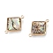 Natural White Shell Links Connectors, with Golden Brass Findings, Rhombus, 21x16x5mm, Hole: 1.5mm