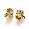 Tibetan Style Alloy Tube Bails, Loop Bails, Bail Beads, Column, Lead Free & Cadmium Free, Antique Golden, 9x7x7mm, Hole: 2mm, about 1250pcs/1000g