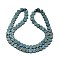Electroplated Natural Lava Rock Beads Strands, Heart, Green Plated, 6x6.5x2.5mm, Hole: 1mm, about 74pcs/strand, 15.75''~16.14''(40~41cm)