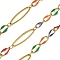 304 Stainless Steel Enamel Link Chains, Soldered, with Spool, Ion Plating(IP), Colorful, 20x6x1mm