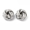 Brass Beads, Knot, Real Platinum Plated, 11.5x7mm, Hole: 2mm