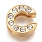Alloy Slide Charms, with Crystal Rhinestone, Letter, Letter.C, C: 12x11.5x4.2mm, Hole: 2x8mm