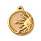Luminous 304 Stainless Steel Pendants, Glow in the Dark, Golden, Flat Round Charm, Sun, 22x18x3mm, Hole: 1.6mm