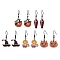 Halloween Alloy Enamel Dangle Earrings, with Stainless Steel Earring, Black, Mixed Shapes, 38~45x11~20mm, 5pair/set