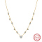 925 Sterling Silver Pendant Necklaces, Micro Pave 5A Cubic Zirconia Charm Necklaces, Real 14K Gold Plated, 13.98 inch(35.5cm)