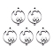 Tarnish Resistant 201 Stainless Steel Links Connector, Laser Cut, Flat Round with Moon & Children, Stainless Steel Color, 17.5x14x1mm, Hole: 1mm