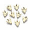 304 Stainless Steel Charms, Laser Cut, with Jump Ring, Christmas Reindeer/Stag, for Christmas, Real 14K Gold Plated, 8x8x1mm, Jump Ring: 3x0.4mm, 2.2mm inner diameter