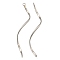 Non-Tarnish 304 Stainless Steel Pendants, Twist Bar Charm, Stainless Steel Color, 49x16.5x1mm, Hole: 2mm