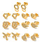 Light Gold Brass Micro Pave Cubic Zirconia Stud Earrings for Women, Mixed Shapes, 10~16x10~14mm
