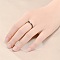 201 Stainless Steel Enamel Finger Rings for Unisex, Rose Gold, 6mm, US Size 10(19.8mm)