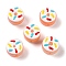 Lampwork Beads, Doughnut, Colorful, 15x10mm, Hole: 1.2mm