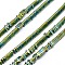 Electroplate Non-magnetic Synthetic Hematite Beads Strands, Triangle, Green Plated, 3x3x1mm, Hole: 1mm, about 350pcs/strand, 15.7 inch