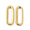 Ion Plating(IP) 304 Stainless Steel Linking Ring, Textured, Oval, Real 18K Gold Plated, 20x7.5x1.5mm, Inner Diameter: 15x3mm