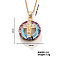 Vintage Sparkling Rhinestone Cross Virgin Pendant Necklaces, Brass Cable Chain Necklaces for Women, Golden, 15.75 inch(400mm)