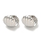 Shell Shape Brass Hoop Earrings, Real Platinum Plated, 9x11mm