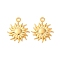 201 Stainless Steel Pendants, Sun Charm, PVD Vacuum Plating, Real 18K Gold Plated, 23x19.5x2.5mm, Hole: 2mm